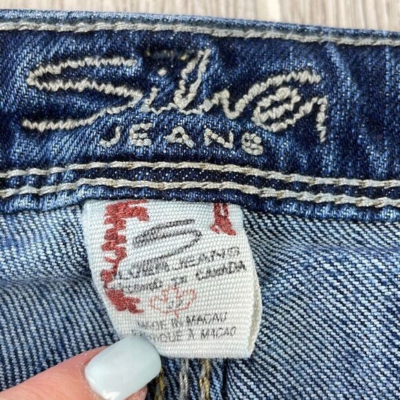 Silver Jeans Women's Isabel Distressed Boot cut Jeans Blue 28 - Picture 8 of 15